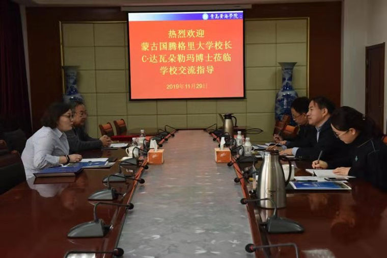 蒙古国腾格里大学校长C·达瓦朵勒玛博士 莅临冰球官网交流指导
