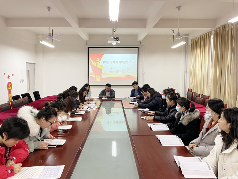 冰球官网护理与健康学院党总支召开预备党员转正大会暨十九届六中全会精神学习会